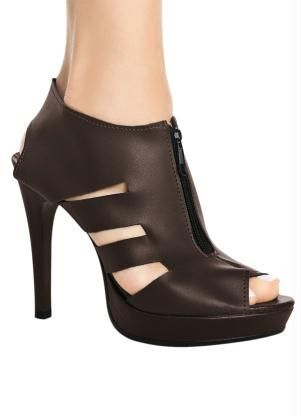 Ankle Boot Cafe com Zíper