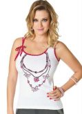 Blusa Branca com Detalhe de Lacinho na Alça