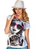Blusa Branca com Estampa Frontal